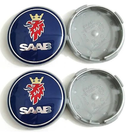 4 st 63mm Blå Kolfiber Svarta Bilhjul Navkapslar Fälgar Navkapslar Kompatibla med SAAB 9 3 9 5 9-3 9-5 SAAB Emblem Märkes Tillbehör Blå 4 st