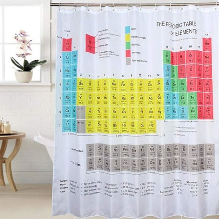 Duschdraperi med periodiska systemet 180 x 180cm-yux