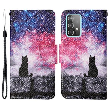 Wonderland Samsung Galaxy A33 5G Flippetui - Starry Sky / Katt