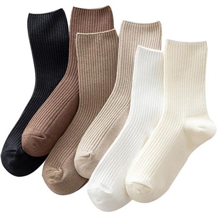 6 par - Sokker - Hjemmesko - Strikkede sokker - Sportssokker - Damesokker - Bomuldsdamesokker