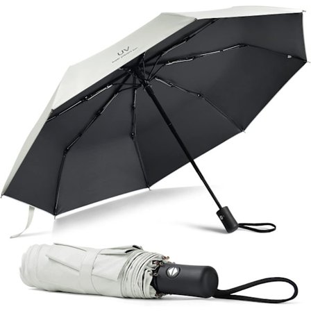 Paraply, sammenleggbar paraply automatisk åpning og lukking, bærbar automatisk sammenleggbar paraply, vindtett sammenleggbar paraply