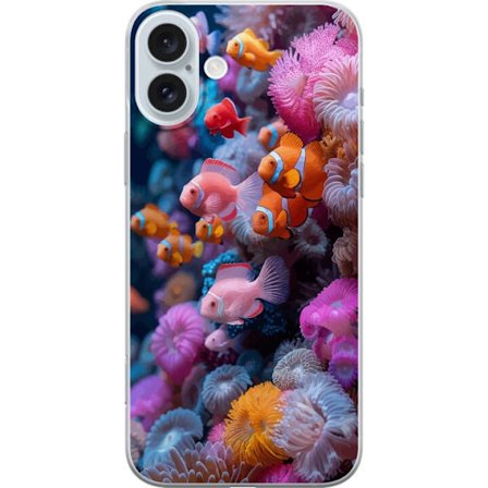 Apple iPhone 16 Plus Genomskinligt Skal Fisk Korall Hav Ocean Underwater