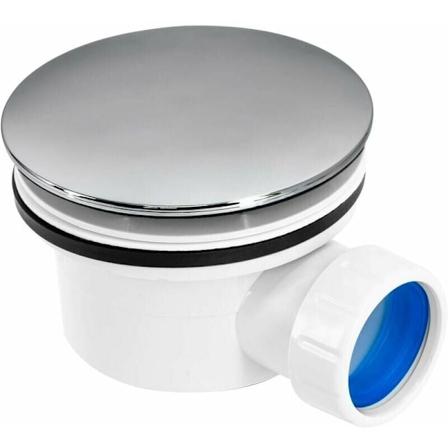 Afløbsprop til brusebakkehul diameter 90 mm forkromet ABS-skal essentiel hurtig montering reduceret pladsbehov