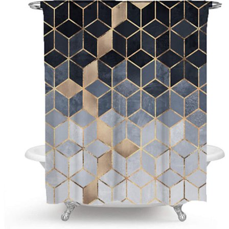 Retro Gradient Geometrisk Duschdraperi, 90cm*180cm