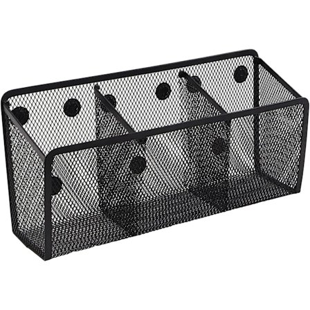 Magnetisk pennholder, nettlagringkurv med ekstra sterk kjøleskapmagnet, whiteboard, skaptilbehør, kontorrekvisitaorganisator