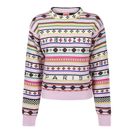 Kenzo Jacquard Regular Sweater Grå, Dame
