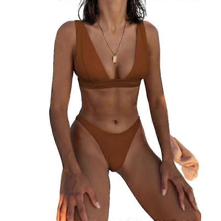 Mimigo Naisten Matala Vyötäröinen Bikini Uimapuku Push Up Halter Kaksiosainen Uima-asu