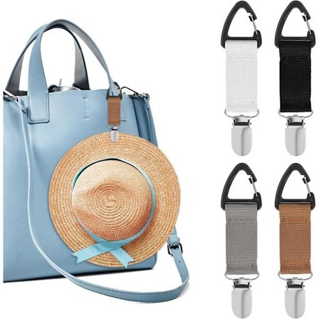 ING 4 stk. hatteclips sæt, Håndfri hatteclips, Komfortabel rejsehatteclips, Udendørs rejsetilbehør, Taskeholder, Rygsækclips