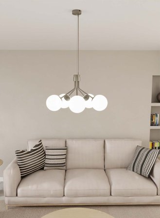 Elli taklampe Ø57 - taupe/opal