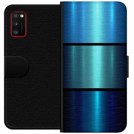 Samsung Galaxy A41 Plånboksfodral Blue Metallic Stripes