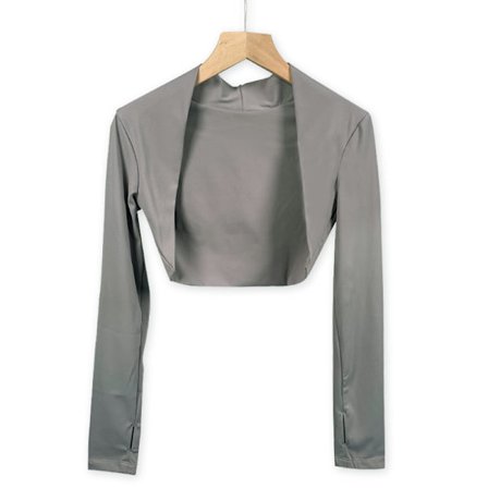 Sport Cardigan Yoga Coat Outdoor Skjortor Gym Dam Blus grå L