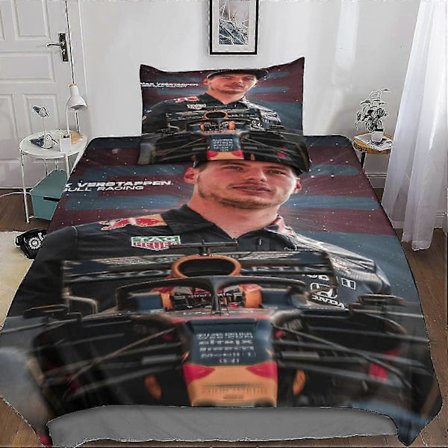 2025 Verstappen Dynebetræk Sæt D med Pudebetræk Formel Allergivenlig Ultra-Fin Fiber, Enkelt Sengelinned 135*200 CM