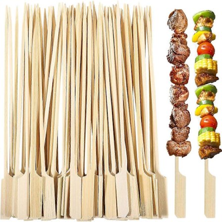 200 stycken Bambu Paddel Grillspett 18CM, Platta Hamburgerspinnar Barn Trä Fruktplockare (FMY)