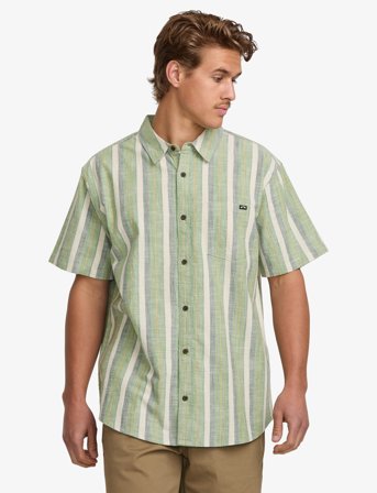 Billabong All Day Stripe Ss - Green - S