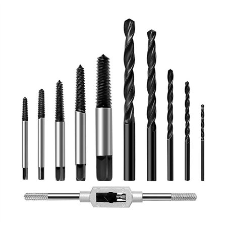 11-delt skruetrækker til fjernelse af skader, bor til fjernelse af ødelagte skruer eller fastgørelseselementer, møbler og renovering