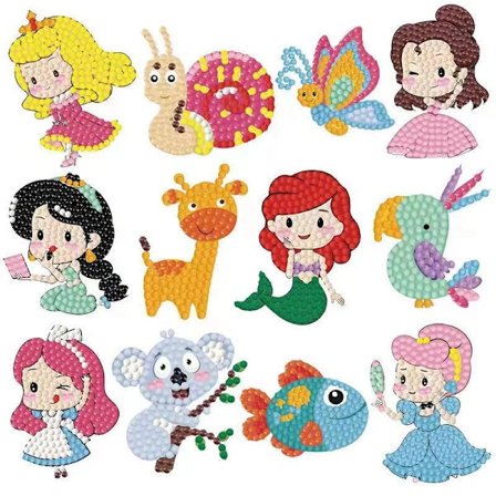 5D DIY Diamantmaleri Klistermærkesæt til Børn, Among Us Diamantkunst Mosaik Digitalt Klistermærkesæt