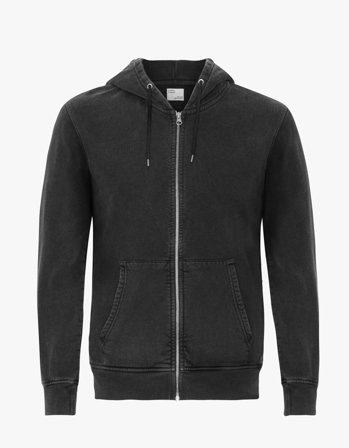 Classic Organic Zip Hood - Faded Black - XL