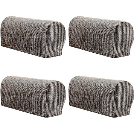 4 stk. Strækbare Armlænsbetræk til Sofa - Anti-slip Beskyttelse (sort)