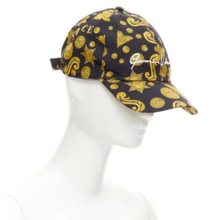 Versace Pre-owned, Pre-owned Cotton hats Zwart, Dames, Maat:ONE Size,Katoen,print