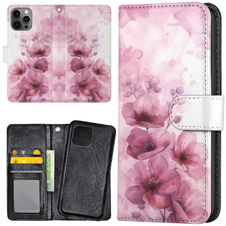 iPhone 12 Pro Max - Plånboksfodral/Skal Flowers