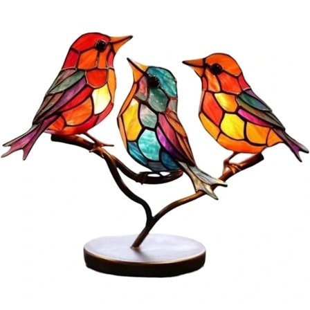Fargerike fugleornamenter, fugleornamenter for stue, moderne akrylfuglfigurer, bordfugldekorasjon