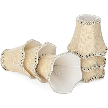 Set med 6 klips på lampeskjermsett Liten oppreist stearinlyslysestake dråpelys lampeskjerm (Gul, sett med 6)