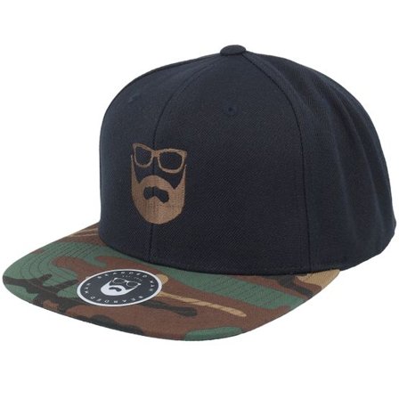 Bearded Man - Svart snapback Keps - Logo Black/Camo Snapback @ Hatstore