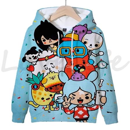 Toca Life World Luvtröjor til drenge Piger Langærmede Trøjer Børn Sportstøj Børn Tegnefilm Trøjer Efterårstrøjer Sudadera 24 24 kids-100(3T)