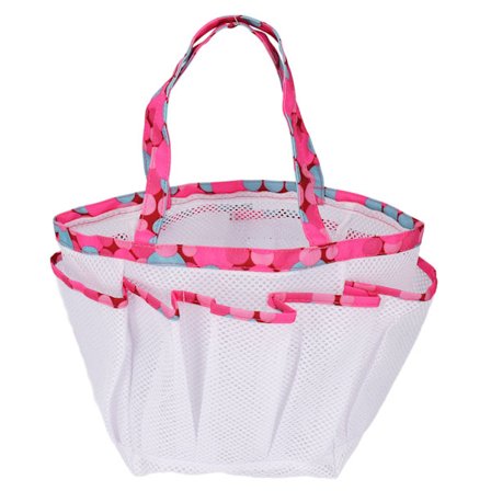 Bærbar PVC Mesh Taske Lugtfri Brusebad Toilettaske Opbevaringstaske til Badeværelse Svømmepøl Hvid