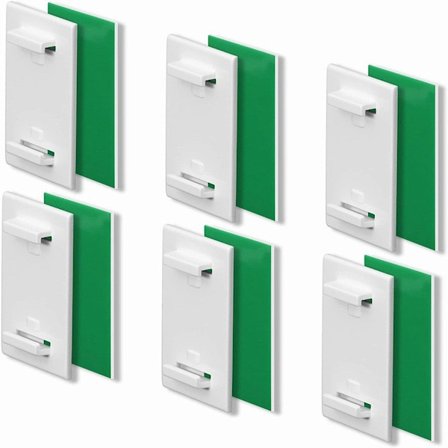 ING 6 sett med grønne gardinkrok-tilbehør med lim, plisserte gardinkrokbrett, ingen spiker nødvendig