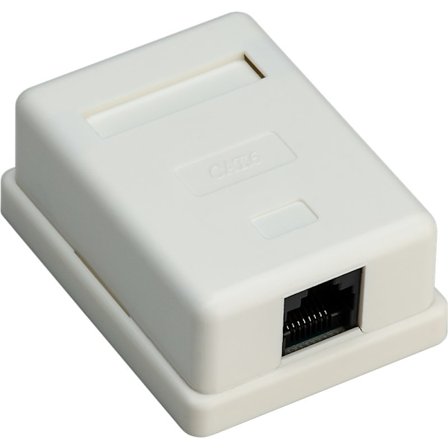 1-port RJ45-kopplingsdosa, CAT 6, UTP, vit