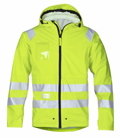 Snickers Workwear 8233 Regnfrakke Bemærk, gul Hi-Vis, gul, Tøj