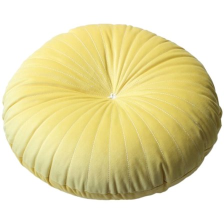 Gul nordisk stil pumpa kudde dekorativ sittdyna sammet rund kudde för kudde