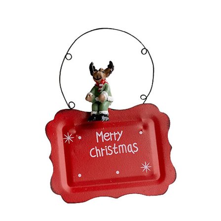 God Jul Skylt Söt Smidesjärn Metall Hängande Dekoration Ornament