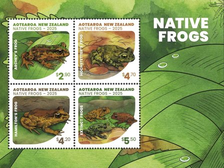 New Zealand - Hjemmehørende frøer - Postfrisk miniark
