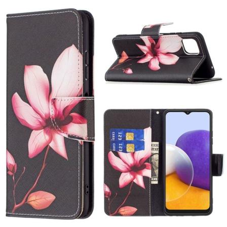 Wonderland Samsung Galaxy A22 5G flip etui - Lotus Black