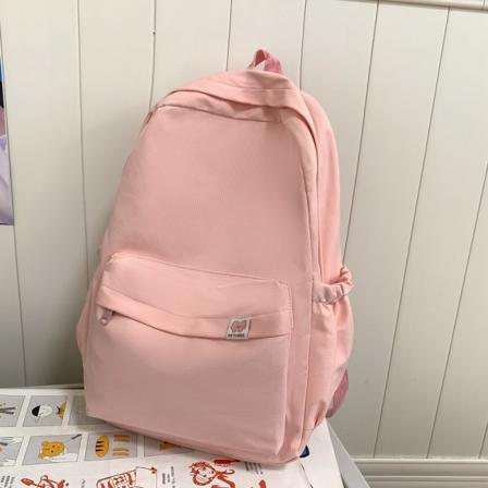 Tonåringar skolväska Nylon ryggsäck axelväska med stor kapacitet pink