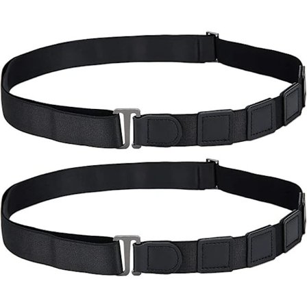 2 Skjorteholdere med justerbare skulderstropper for et pænt og stilfuldt look, Svart_tfrf