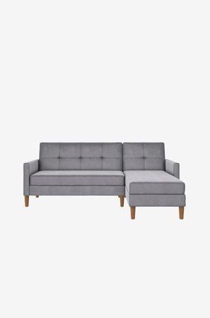 Dorel Home - Sjeselong sovesofa med oppbevaring Lilly - Grå - Sovesofaer - Fra Homeroom