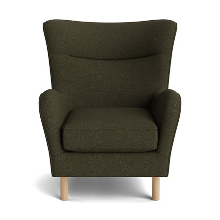 Lumo Lænestol - Loop Grøn - Komfortabel & Elegant - 83x83x99cm - Stue Lænestol med Nozag Fjedre & Koldskum - Grøn