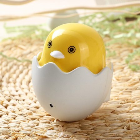 Liten gul anka nattlampa - in-line led tecknad sänglampa