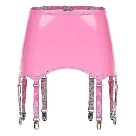 Dames Patentlæder Strømper med Metalspænder Suspenderbælte Clubwear Sceneoptræden Rave