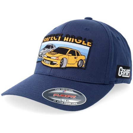Gearshift - Blauw flexfit Cap - Gshift Perfect Angle Drift Cars Navy Flexfit @ Hatstore