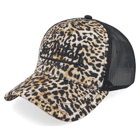 Von Dutch - Beige trucker Casquette - Embroidery Black/Leopard Trucker @ Hatstore