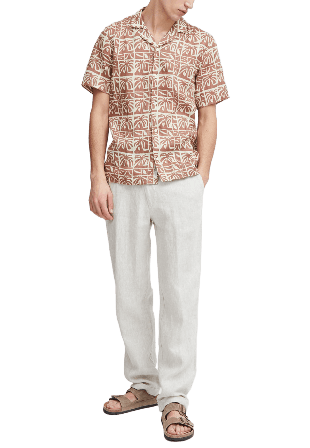 Casual Friday CFPANDRUP 100% linen pant Trouser Byxor Herr Grå 36-32