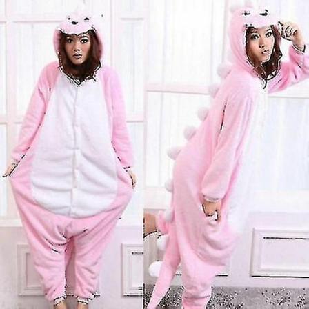 Halloween Unisex Onesie Kigurumi Fancy Dress Kostyme Hettegensere Pyjamas Sleep Wear-9-1 - Perfet Pink Dinosau Pink Dinosaur L for 170-180cm
