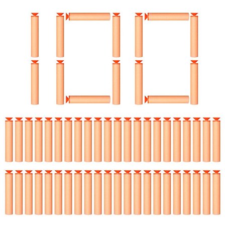 100 st 7,2 cm EVA mjuka sugkoppshuvud påfyllningspilar utomhusleksak barnpresenter