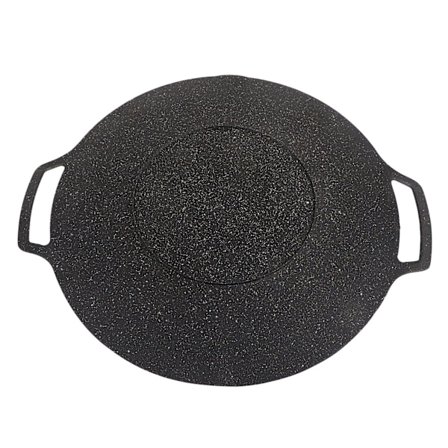 Koreansk BBQ-tallrik Barbecue Grill Non Stick Cirkulär Stekpanna för Hem Utomhus Spis Universal Typ 36cm