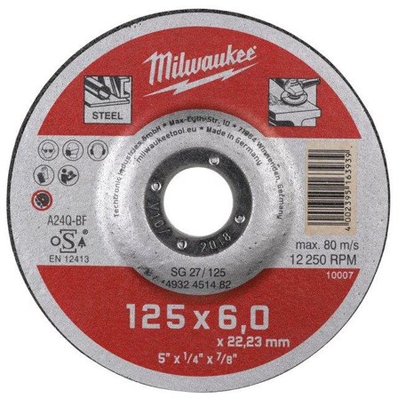 Milwaukee SG 27 Contractor Kappeskive 125x6 mm, Maskintilbehør & forbruk