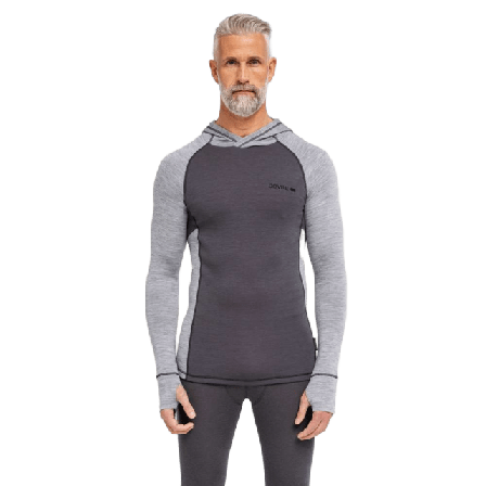 Dovre Ekologisk Ull, Långärmad Tröja Med Huva, Grå Tröjor Herr L